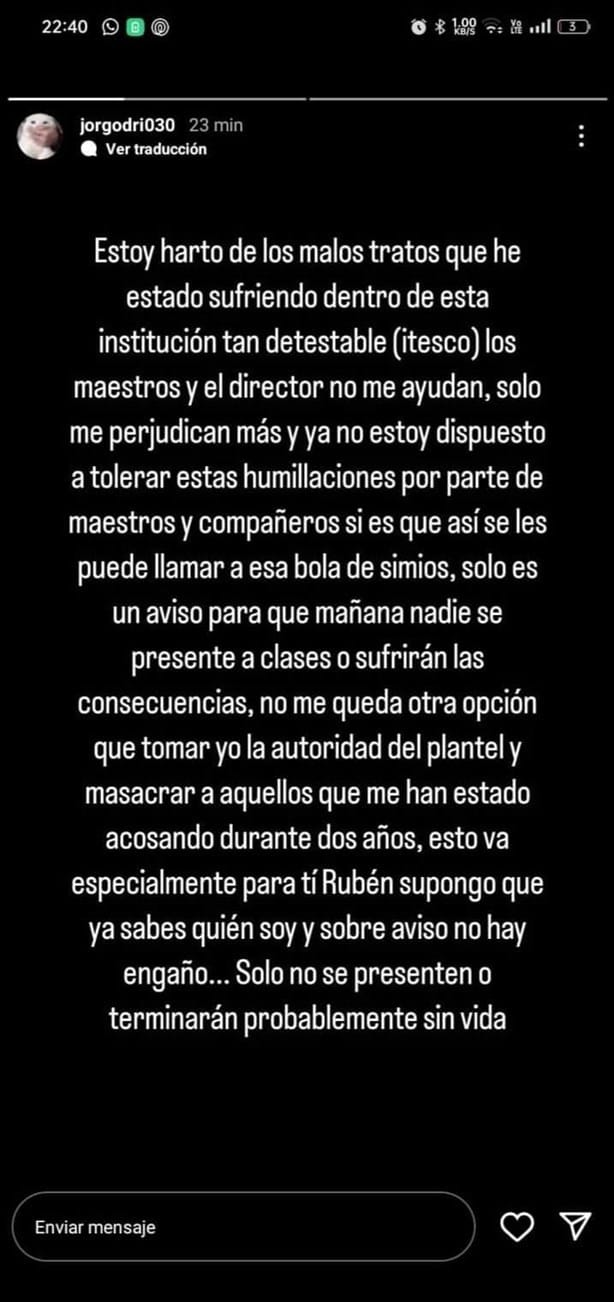 Alerta en el ITESCO: tras amenaza de supuesto ataque refuerzan vigilancia en el instituto