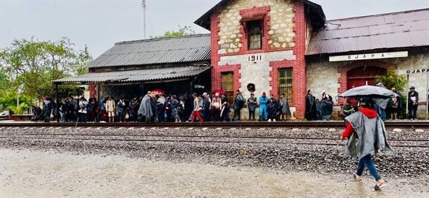 Se separa grupo de caravana de migrantes y a pesar del riesgo, buscan abordar tren en Oluta | VIDEO
