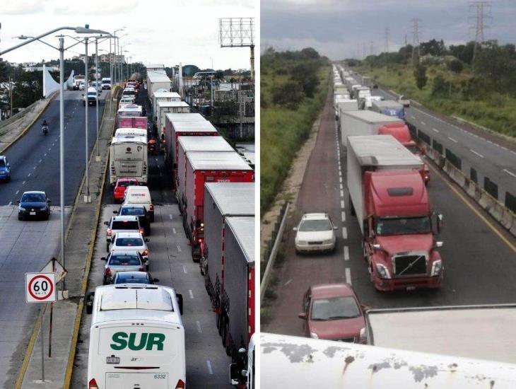 Por esta razón hay tráfico pesado en carreteras del sur de Veracruz