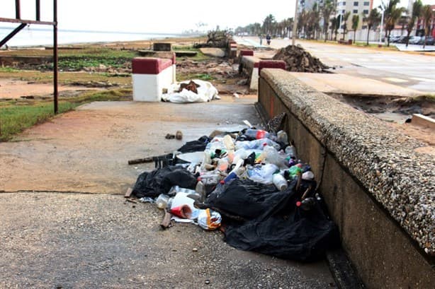 Porteños no cooperan para el embellecimiento del Malecón de Coatzacoalcos; lo usan de basurero