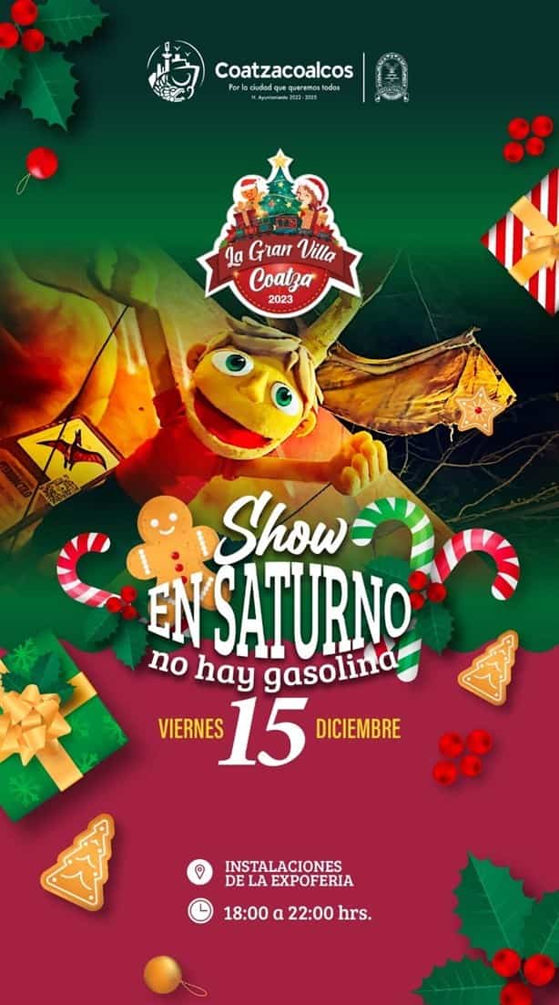 Conoce la cartelera de este viernes en la Villa Navideña de Coatzacoalcos