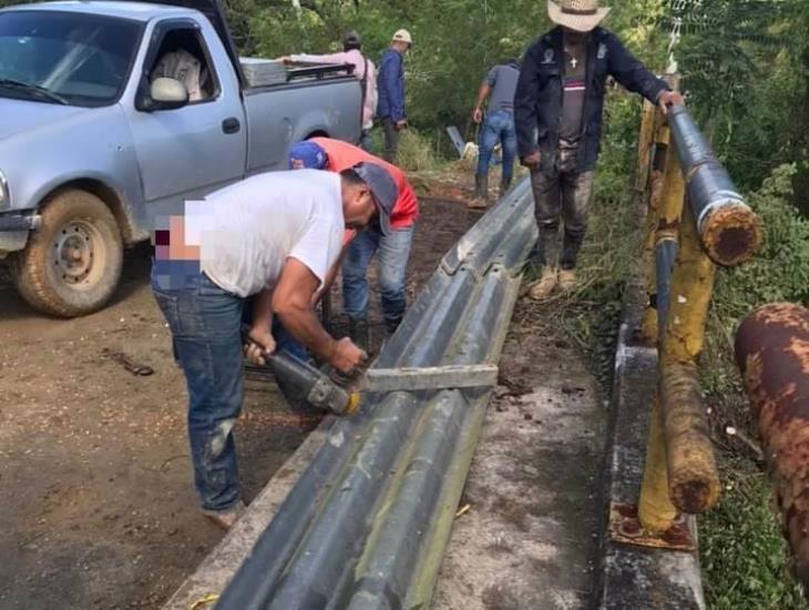 Habitantes de Rancho Nuevo denunciaron a Pemex por obra inconclusa en rehabilitación de puente