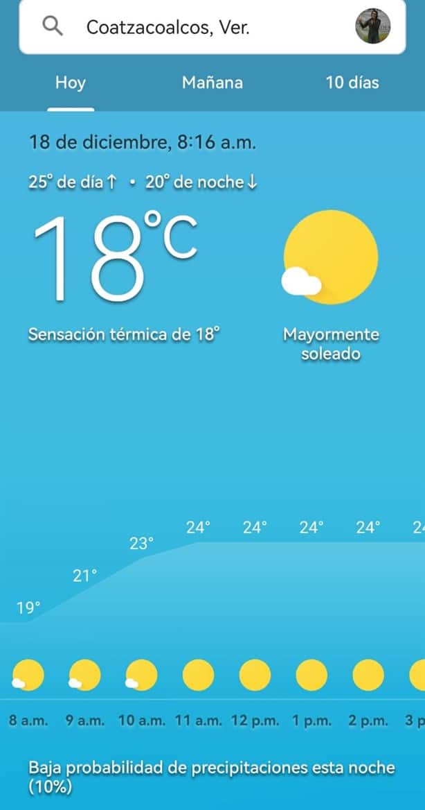 Se enfría Coatzacoalcos; esta fue la temperatura mínima este lunes