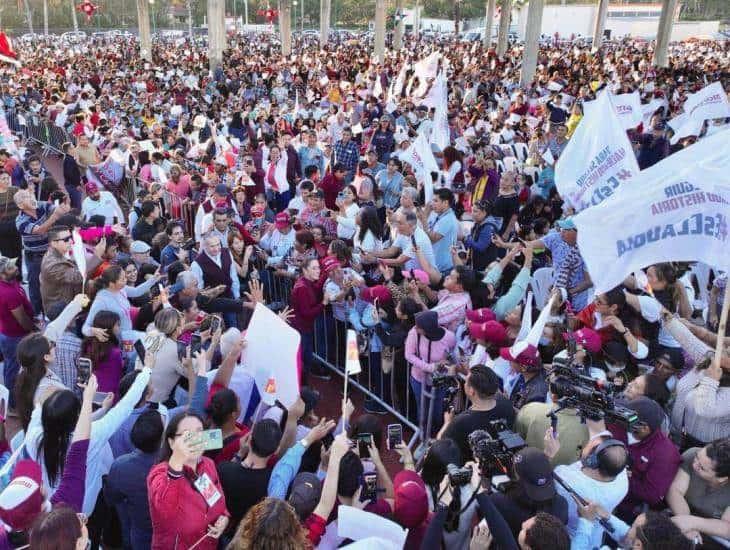 Claudia Sheinbaum concluye una semana más de precampaña junto a poco más de 60 mil personas