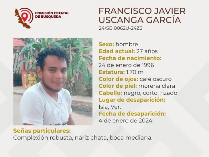 Francisco Javier Uscanga de Ciudad Isla, cumple 12 días desaparecido