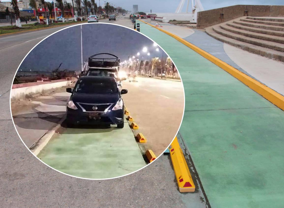 Porteños reprueban mal uso de la nueva ciclovía del Malecón de Coatzacoalcos