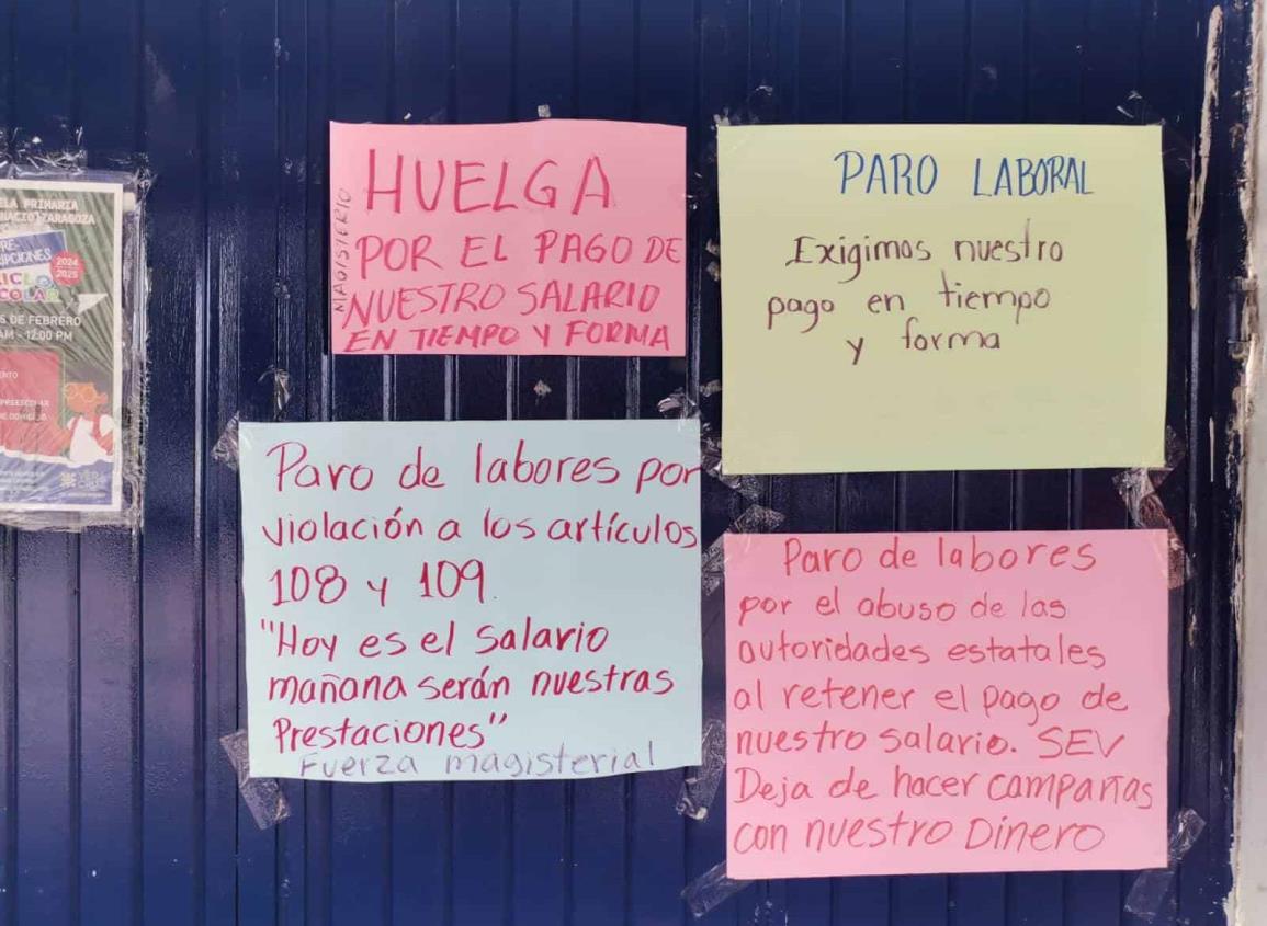 Maestros de primaria en Ixhuatlán se unen a paro de labores