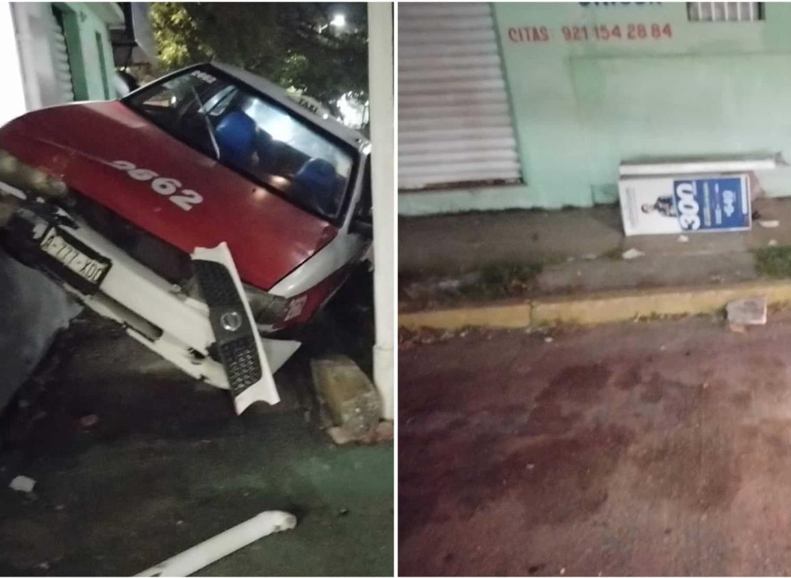 Tras accidente, taxista causa destrozos en vivienda de Coatzacoalcos
