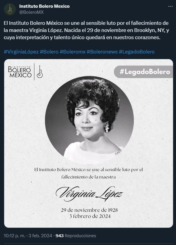 Virginia López: ¿de qué murió la intérprete de ´Cariñito Azucarado´?