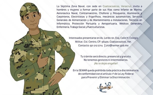 Secretaría de Marina abren vacantes en Coatzacoalcos; consulta los requisitos