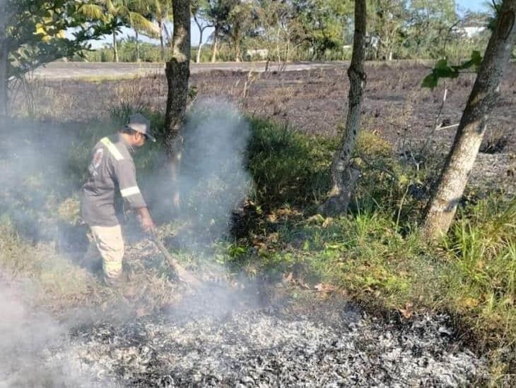 Ante intenso calor, se registran incendios de pastizales en Nanchital
