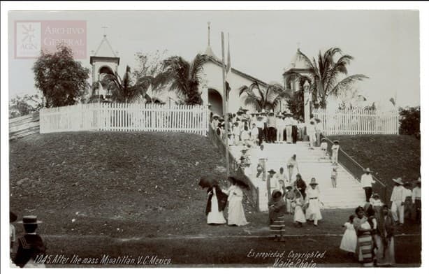 Así lucia la parroquia de San Pedro Apóstol de Minatitlán hace más de 100 años