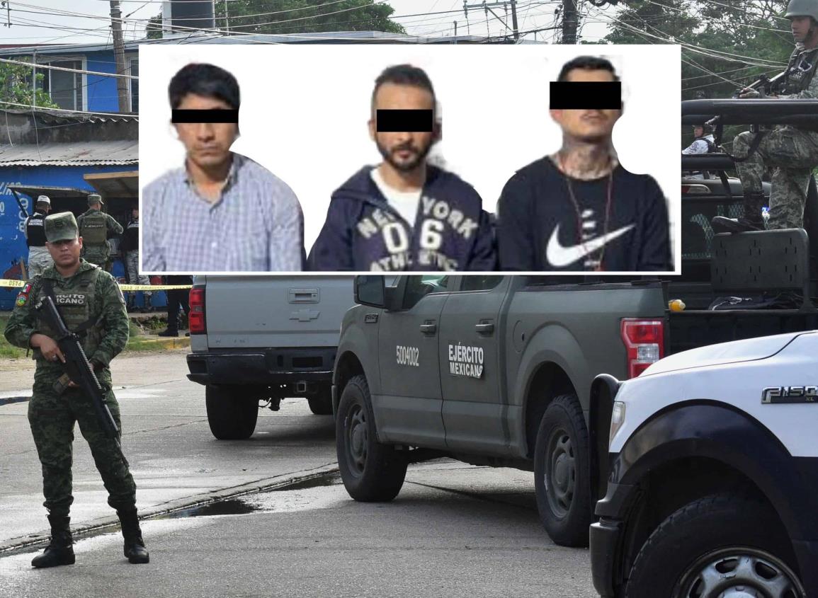 Tras llamada anónima y operativo caen tres hombres armados en Coatzacoalcos