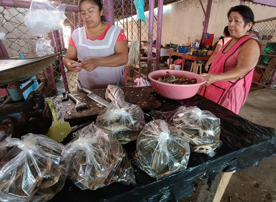 Cuaresma no se refleja en venta de mariscos en Villa Cuichapa