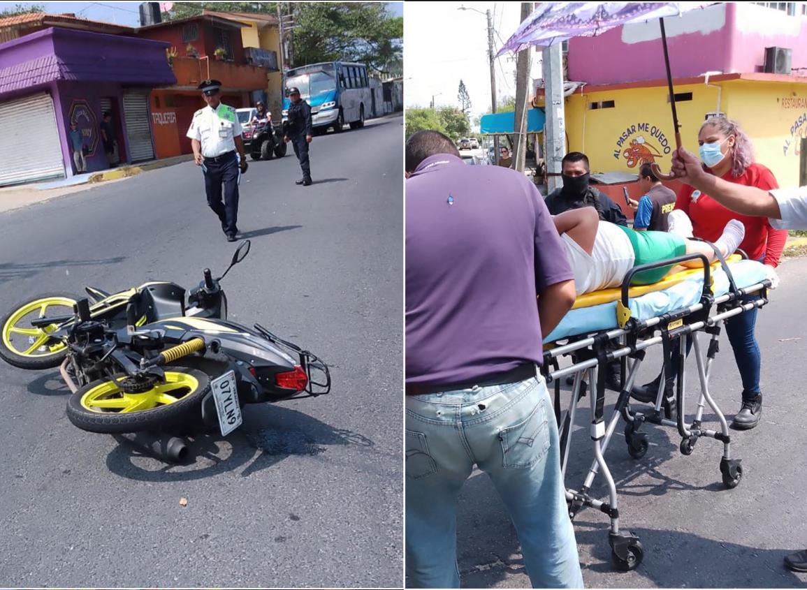 Dama resultó lesionada en choque de motocicletas en la Procoro Alor 