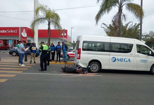 Choque entre moto y camioneta deja un lesionado en bulevar Córdoba-Fortín