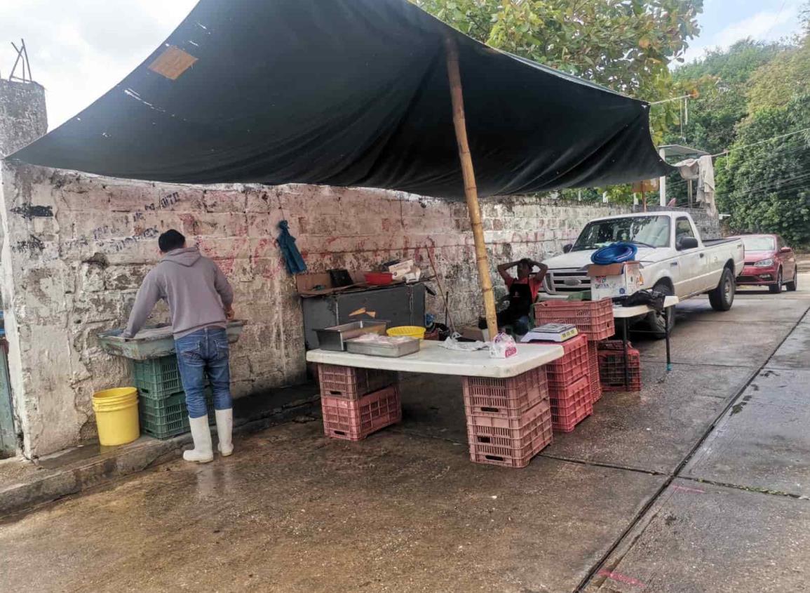 Vendedores reportan baja venta de mariscos en Nanchital durante temporada de Cuaresma