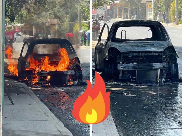 Alerta en Álamo; desconocidos incendian un taxi