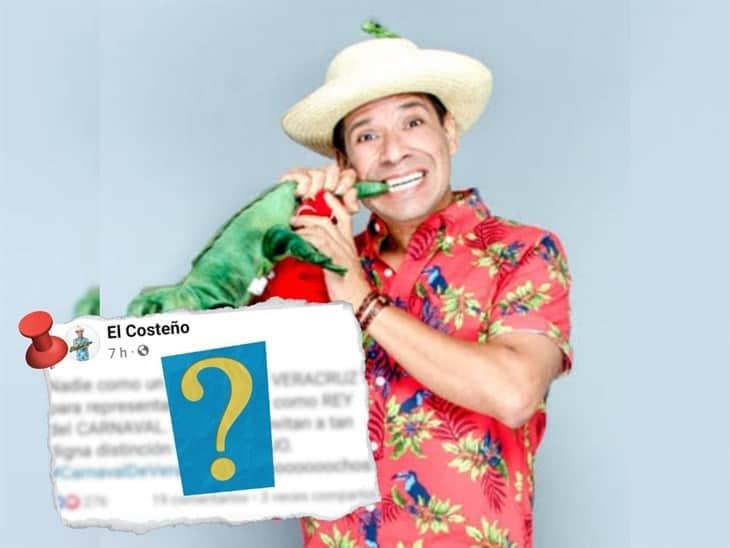El comediante El Costeño levanta la mano para ser Rey del Carnaval de Veracruz