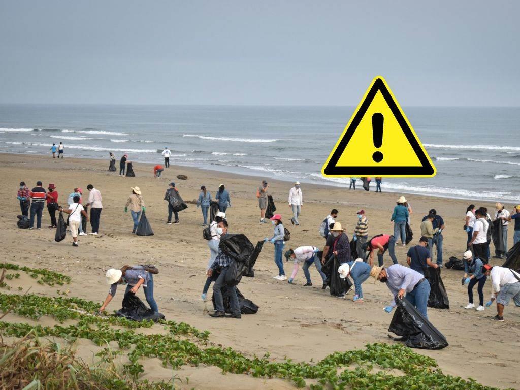 Esta es la alerta que dieron tras limpiar la playa en Coatzacoalcos