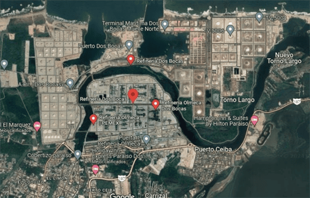 Así luce la Refinería Olmeca de Dos Bocas en imágenes satelitales