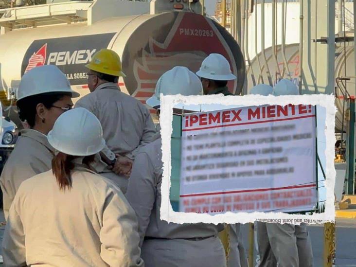 Petroleros de Poza Rica ´se rebelan´; con lonas, acusan irregularidades