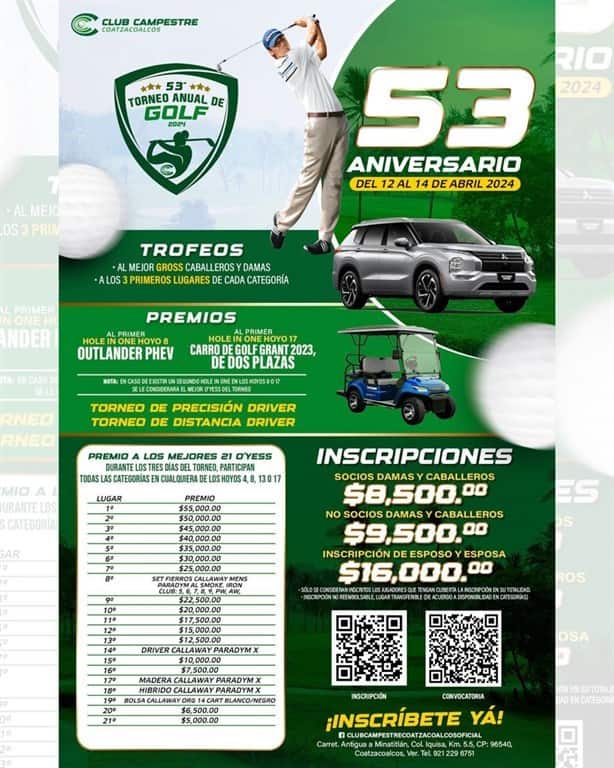 Torneo anual del Golf en Coatzacoalcos: ¿cuál es el precio de las inscripciones?