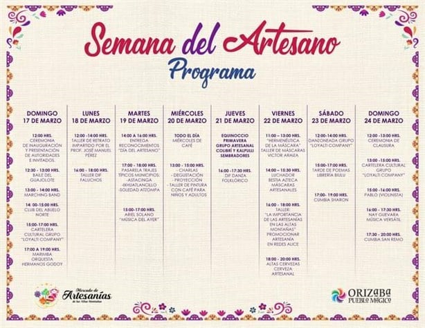 Inauguran la Semana del Artesano 2024 con actividades artísticas y musicales en Orizaba