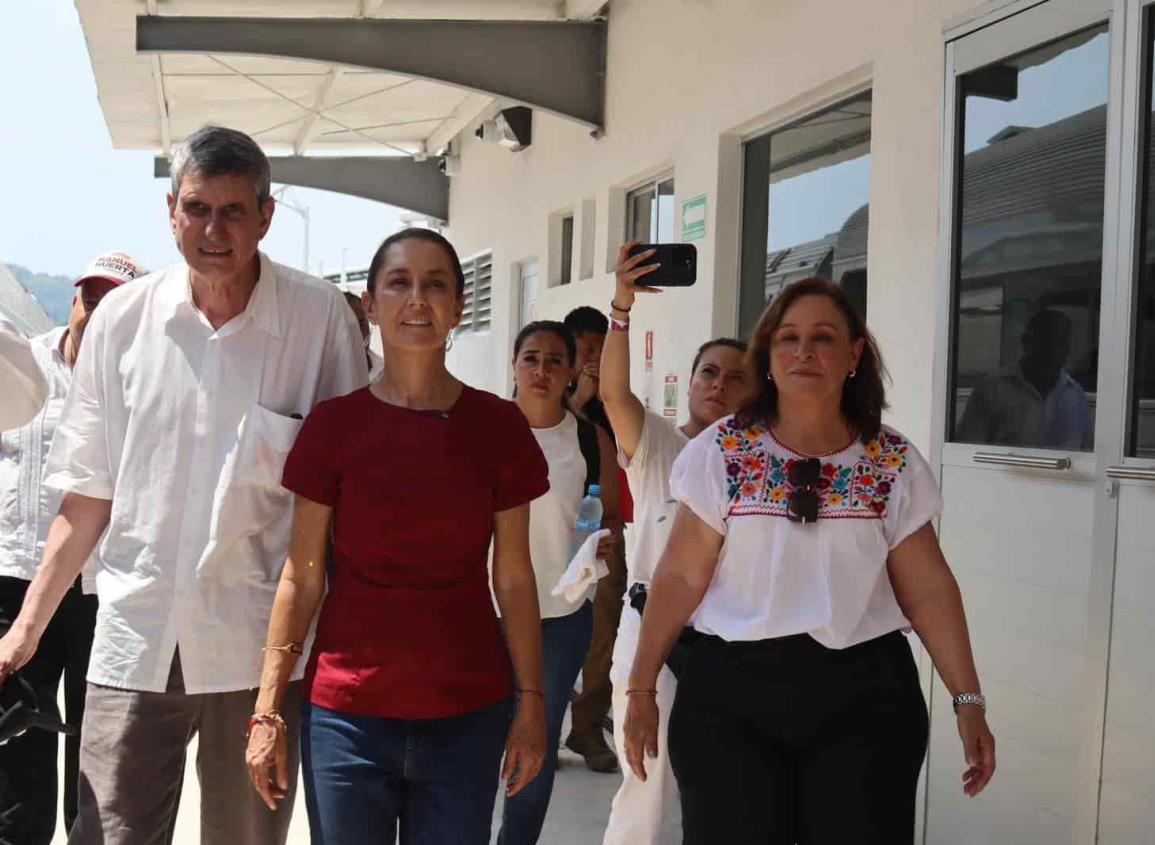 Recorren Rocío Nahle y Claudia Sheinbaum terminal del Interoceánico