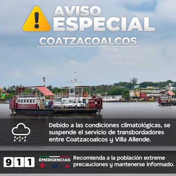 Frente Frío 40 paraliza servicio de transbordador en Coatzacoalcos; estos puertos también cerraron