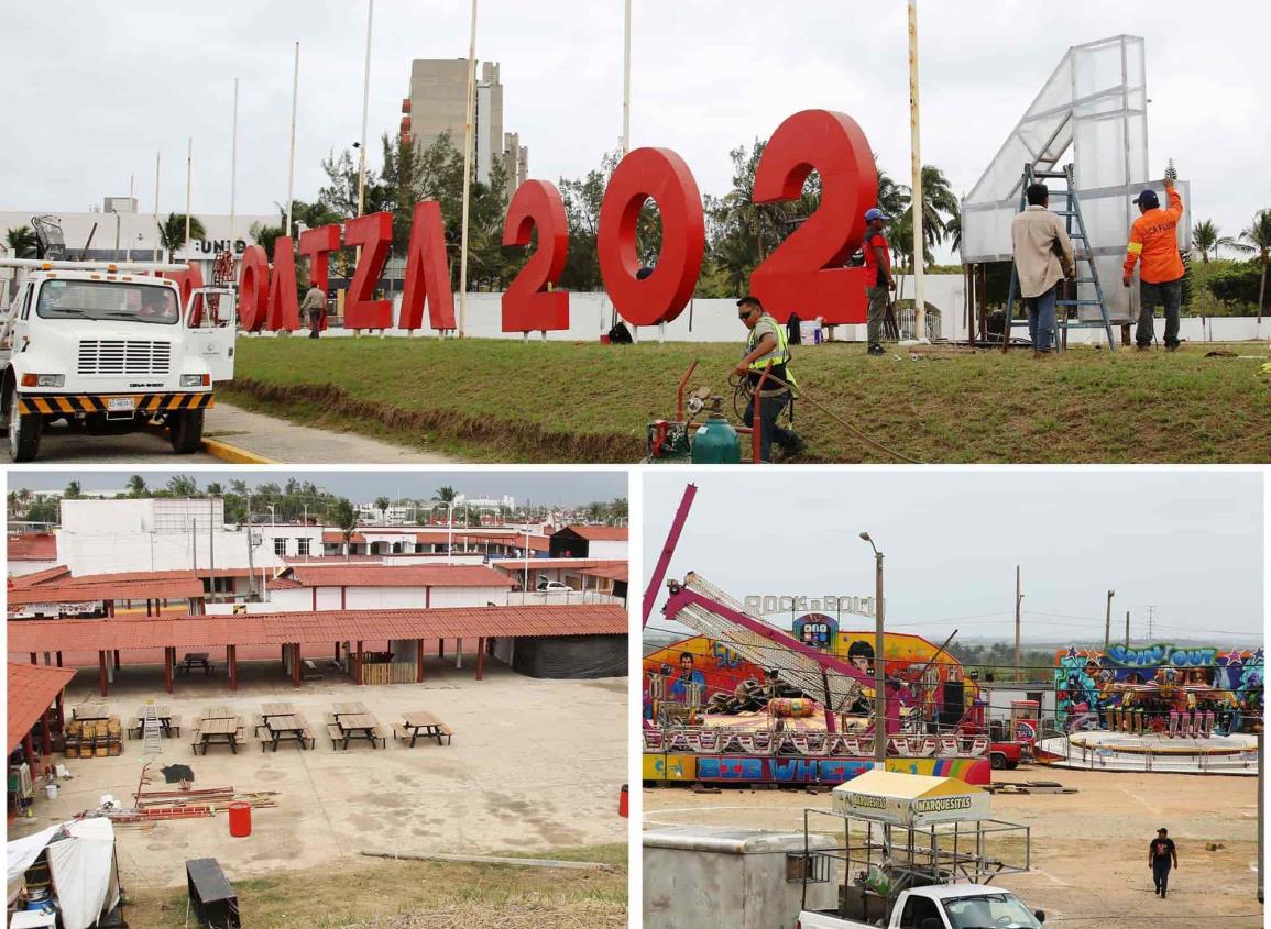 Instalan emblemáticas letras de la Expo Feria Coatzacoalcos 2024; afinan detalles 