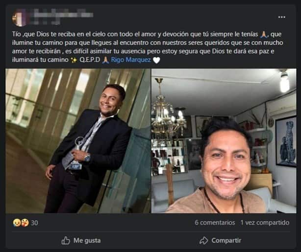 Conmociona a Coatzacoalcos asesinato de Rigo Márquez, así lo despiden en redes sociales