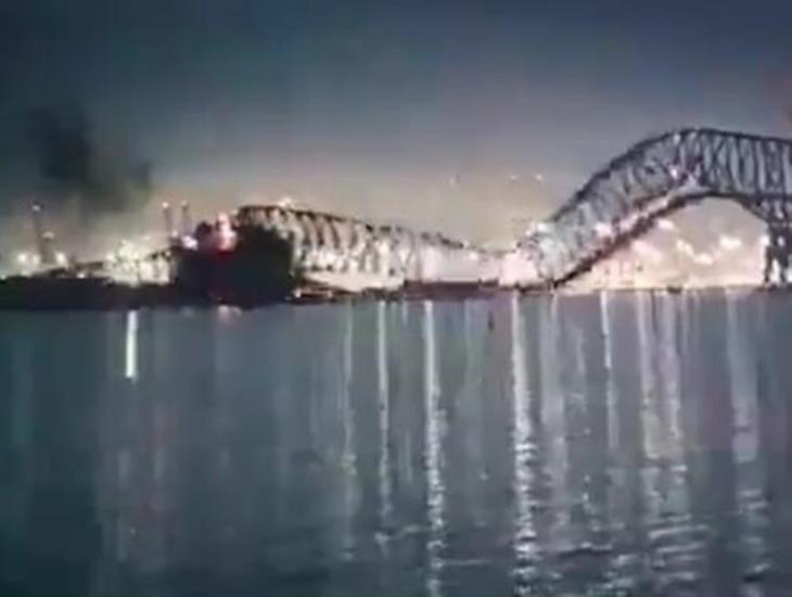 Puente en Baltimore colapsa tras impacto de un barco; al menos 7 desaparecidos | VIDEO