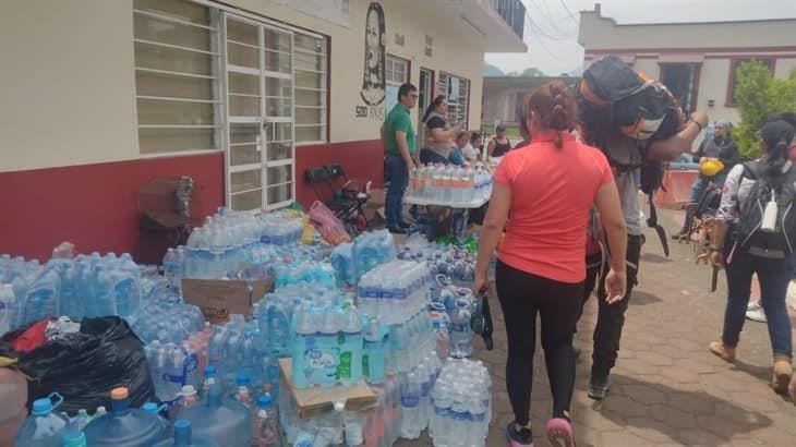 En Huiloapan, realizan colecta de donaciones para brigadistas