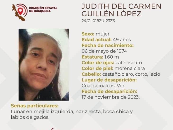 Judith del Carmen se encuentra desaparecida desde hace 4 meses en Coatzacoalcos