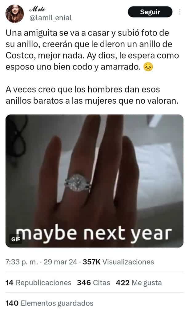 Anillo de bodas de Costco; por esto, la tienda vuelve a ser tendencia