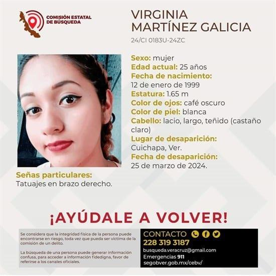 Joven de 25 años es reportada como desaparecida en Cuichapa