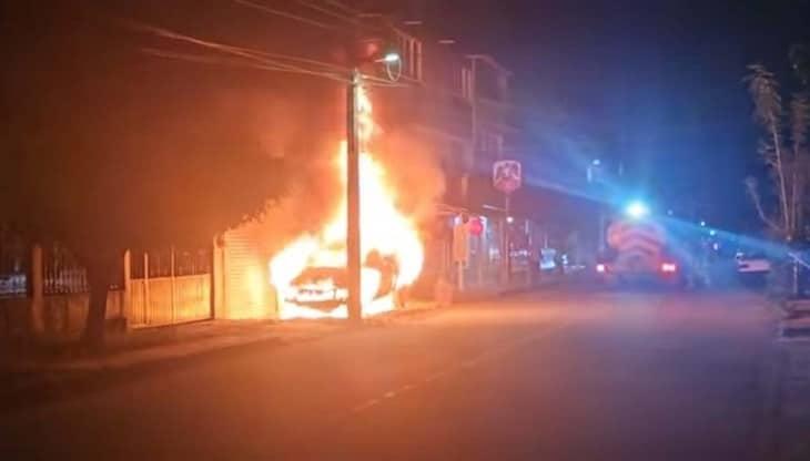 Se registra incendio de camioneta en Martínez de la Torre