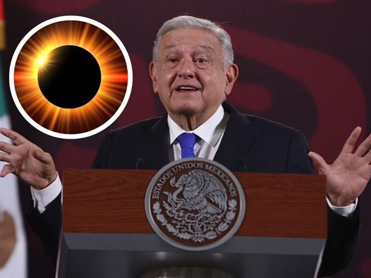 AMLO pide tomar precauciones para observar el eclipse solar 2024