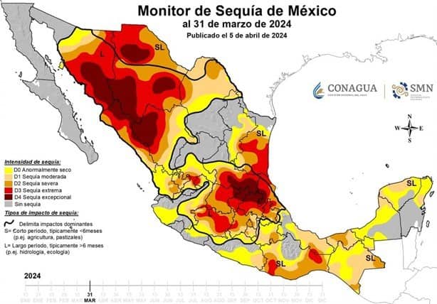 Este número de municipios suma sequía en Veracruz, desde anormal a excepcional