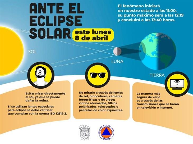 ¡Atención!; ante eclipse solar, en Xalapa emiten