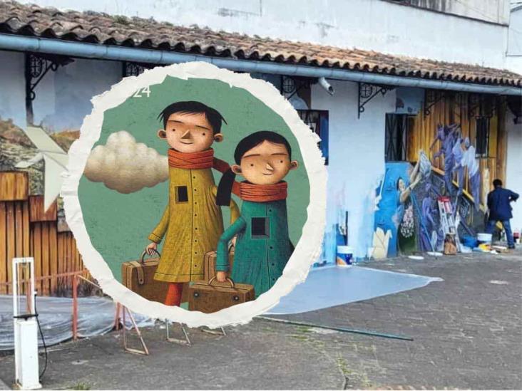 ¡Ya casi inicia! Alistan mural que enmarcará FILU 2024 en Xalapa