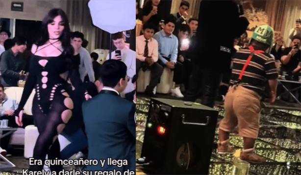 Karely Ruiz y medio metro asistieron a celebrar a joven quinceañero en fiesta privada (+VIDEO)