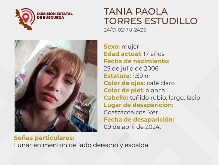 Buscan a Tania Torres en Coatzacoalcos, lleva seis días desaparecida