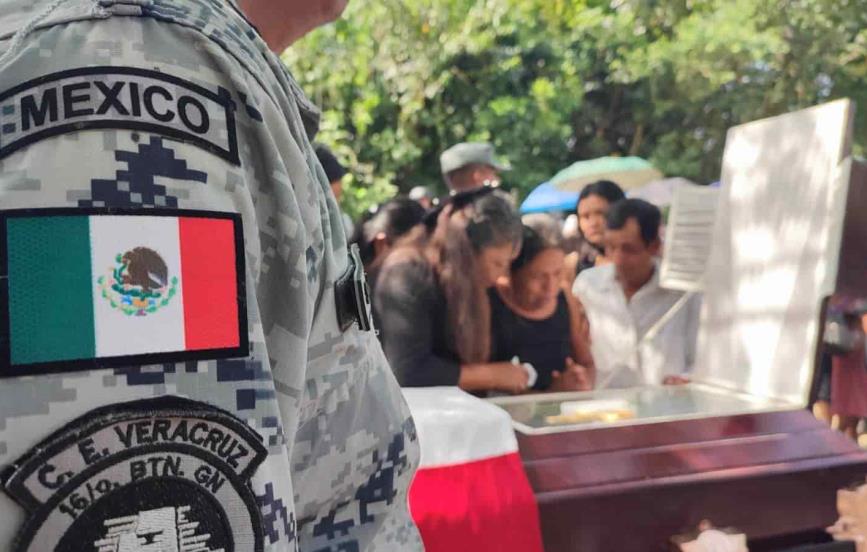 En Papantla, despiden a Guardia Nacional muerto durante ataque en Guerrero