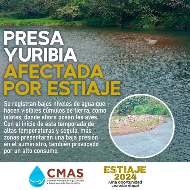 Así identifica CMAS los bajos niveles en la Presa El Yurivia