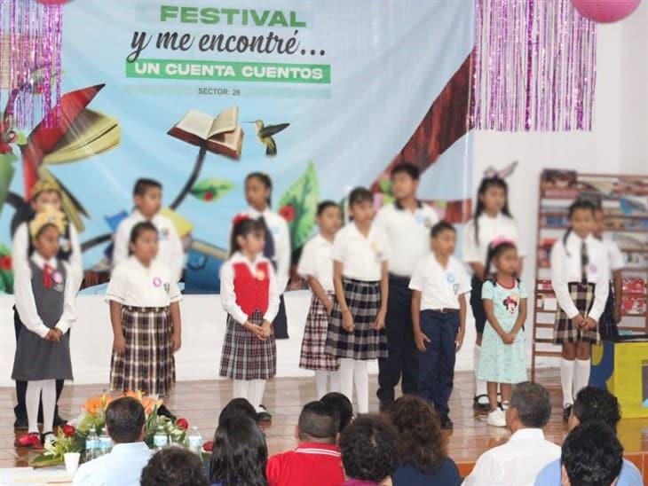 Con encuentro escolar, celebran Festival de Cuentacuentos en Misantla