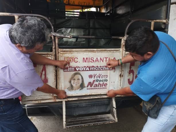Concesionarios de transporte en Misantla respaldan a Rocío Nahle y Sheinbaum
