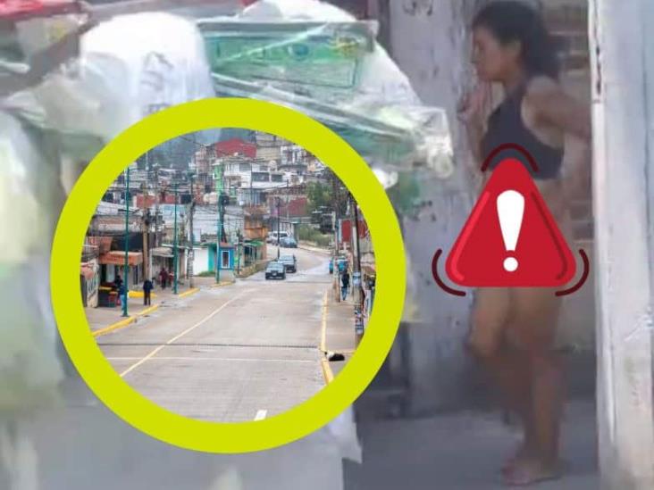 En Xalapa, enferma de sus facultades mentales no aguanta calor y se desnuda en la calle (+Video)