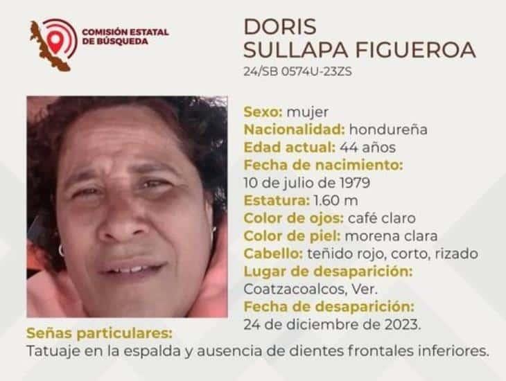Mujer hondureña desapareció en Coatzacoalcos desde el 23 de diciembre